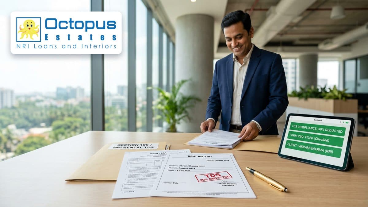Are Indian tenants required to deduct 30% TDS on rent paid to NRI landlords, and how does Octopus Estates manage this complex compliance?