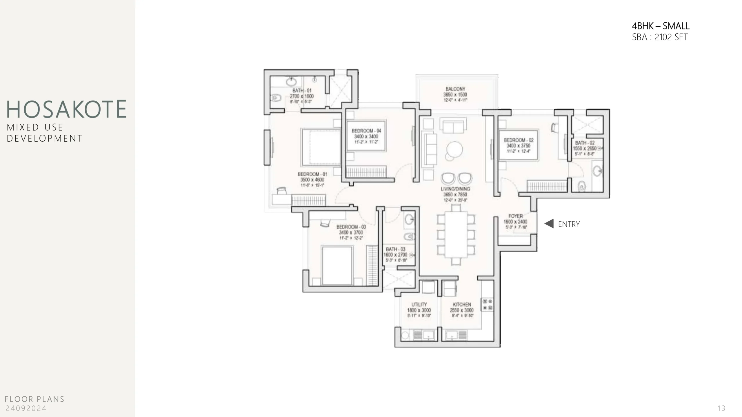 4 BHK Floor Plan